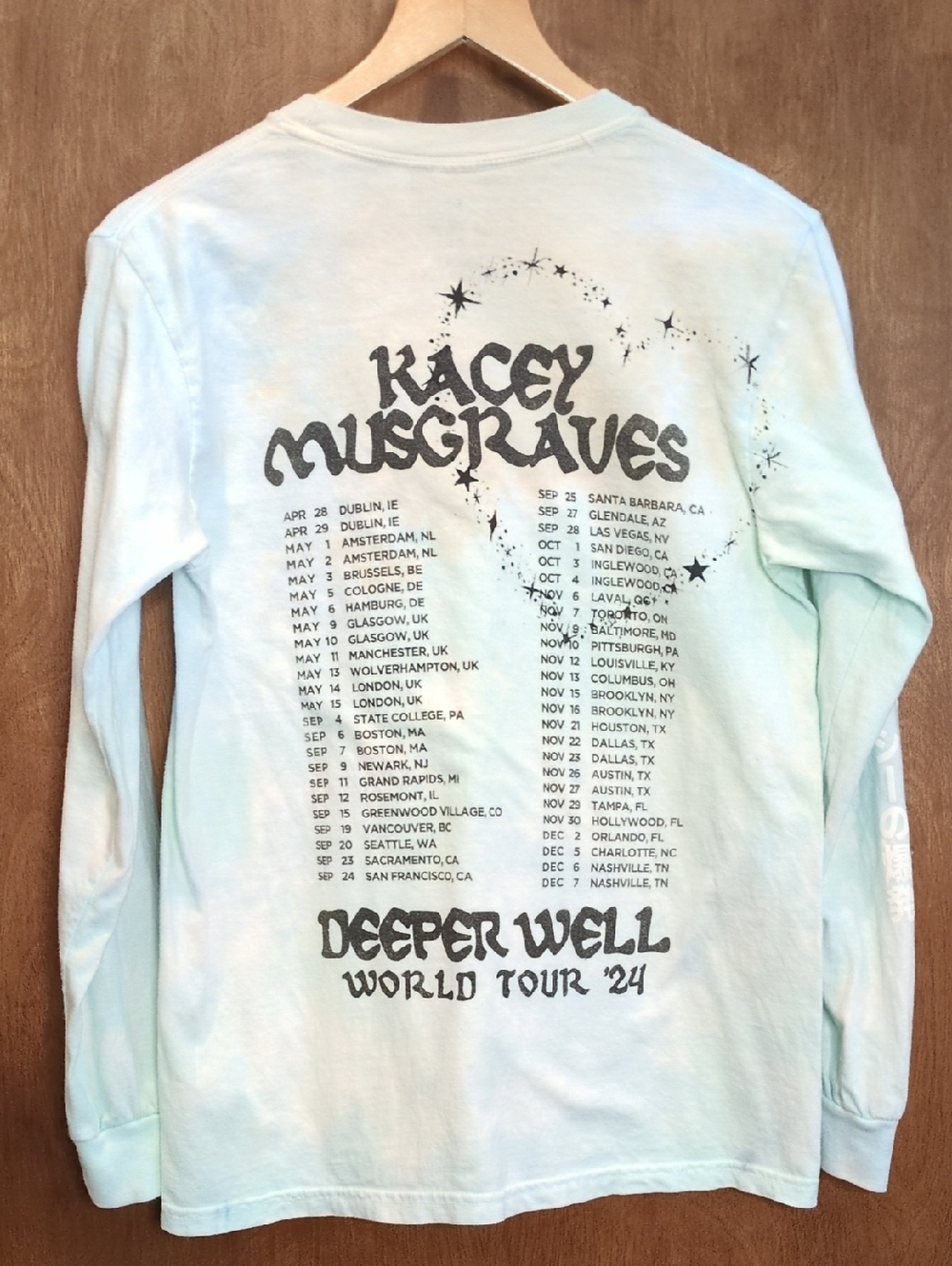 Kacey Musgraves Deeper Well World Tour 2024 Concert Merch Graphic Tee Size S